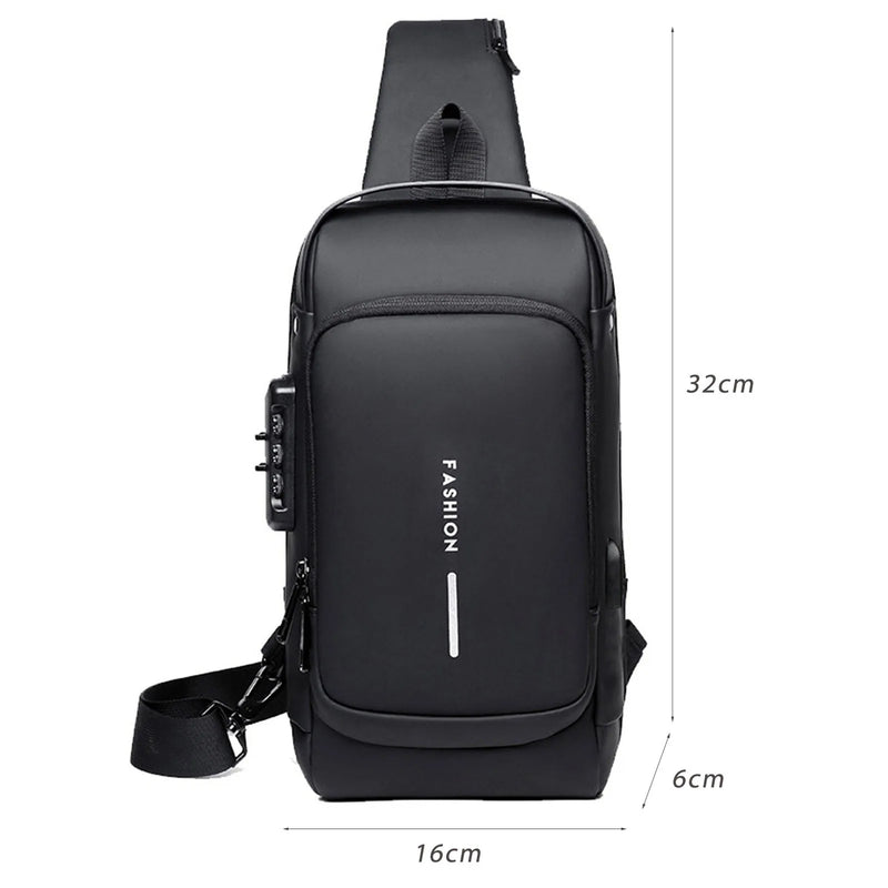 Mochila Anti-Furto com Senha USB Slim Bag