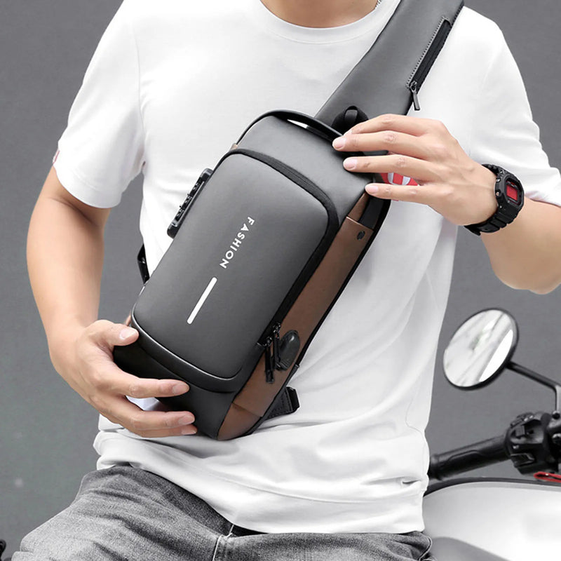 Mochila Anti-Furto com Senha USB Slim Bag
