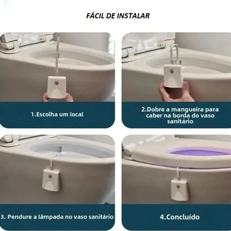 Led Night Sanitário com Sensor - USB Recarregável (In/Out)